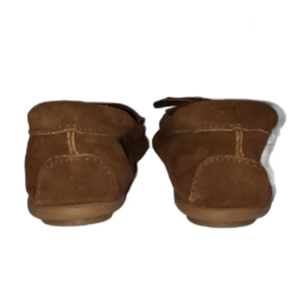 MINNETONKA Brown Suede Moccasins Loafers Shoes Girls Size 7.5